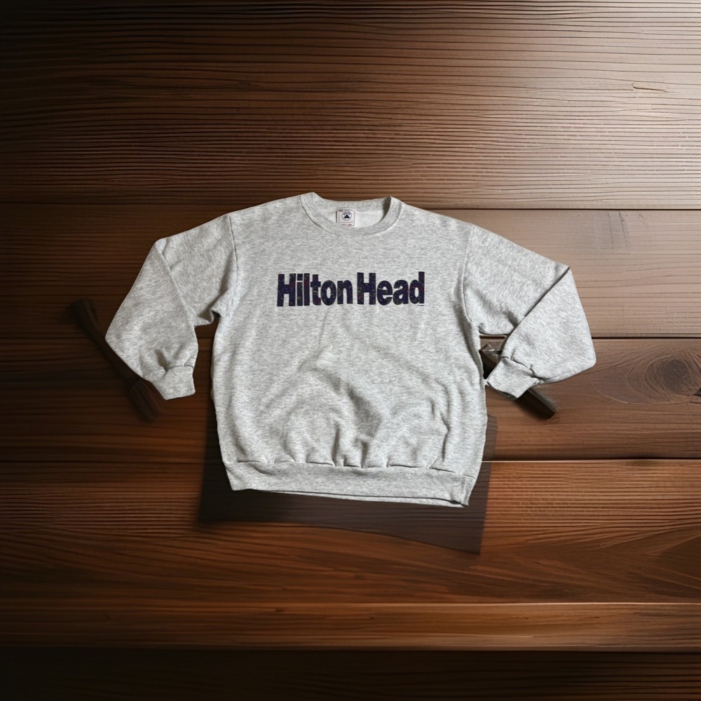 Vintage 80's  Hilton Head Golf Gray Crewneck Sweatshirt Sz-xl Delta made USA